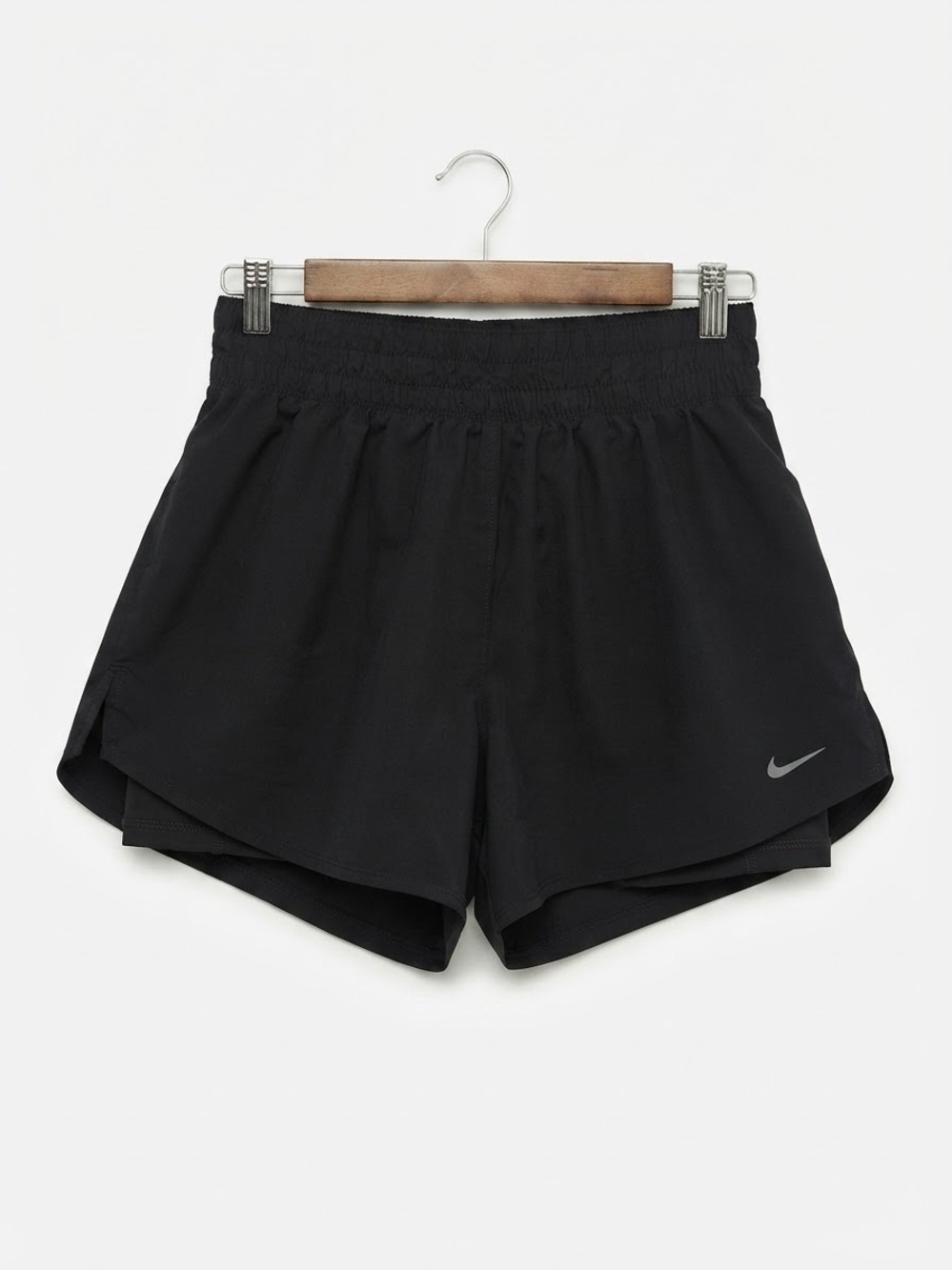 Nike Women's Black Athletic Running Shorts with Reflective Swoosh
